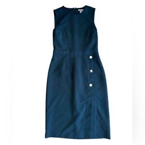 H&M Women's Buisness Casual Sleeveless Office Midi Dress in Green Size 6